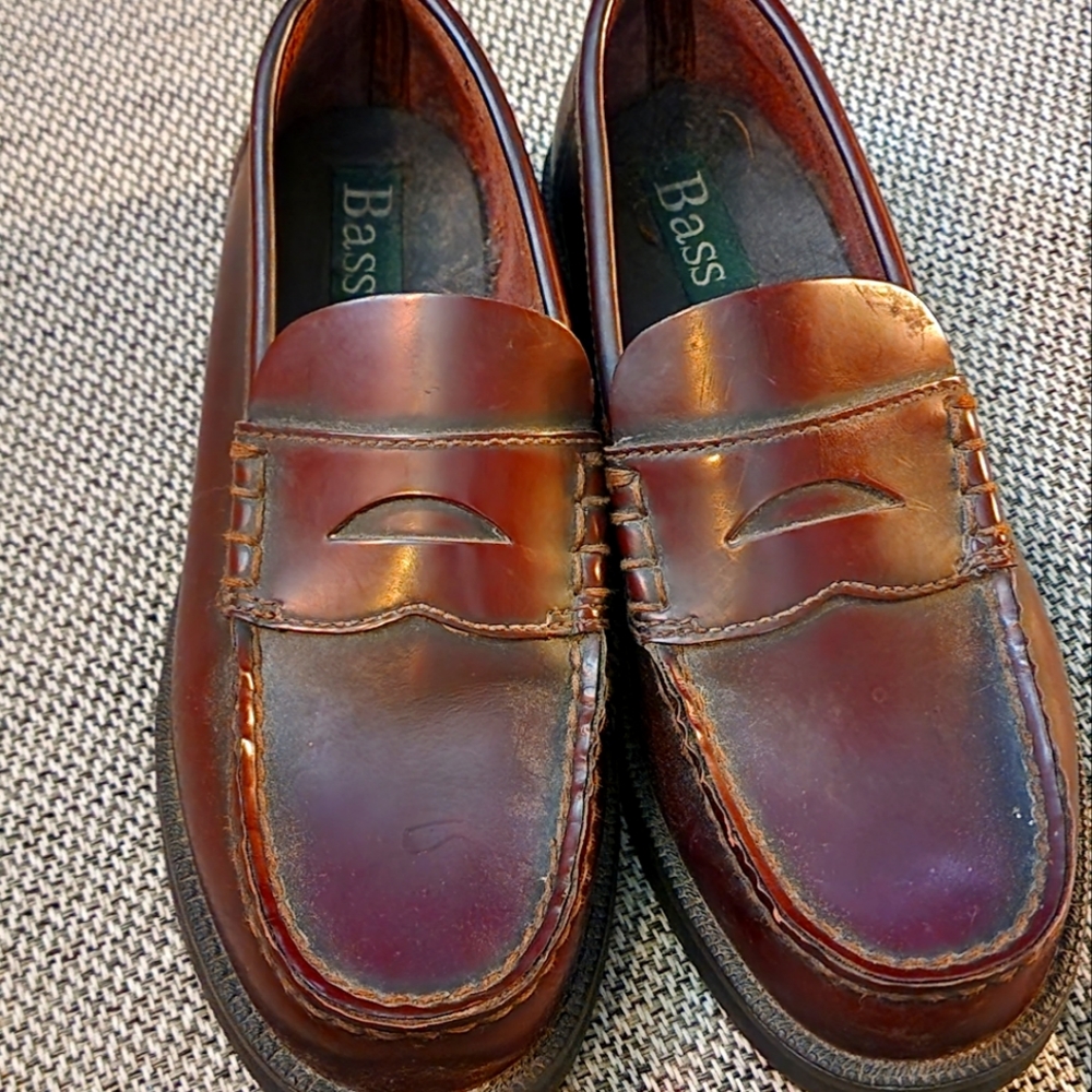 Bass Boys Brown dress shoes, loafers, uniform shoes size 4.5